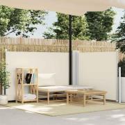 vidaXL Infällbar sidomarkis gräddvit 100x600 cm