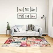 vidaXL Matta tvättbar lappmönster 120x180 cm flerfärgad halkfri