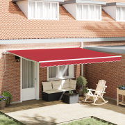 vidaXL Automatisk Utdragbar Markis Röd 450x350 cm