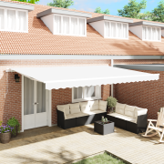 vidaXL Manuell Utdragbar Markis Vit 500x350 cm