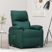 vidaXL Reclinerfåtölj mörkgrön tyg