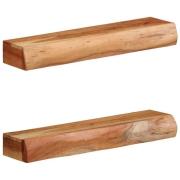 vidaXL Vägghyllor 2 st 60x17x8 cm massivt trä akacia