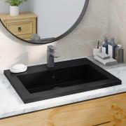 vidaXL Handfat granit 600x450x120 mm svart