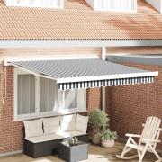 vidaXL Markis infällbar antracit och vit 3x2,5 m tyg&aluminium