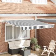 vidaXL Markis manuellt infällbar antracit&vit 300x250 cm