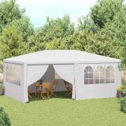 vidaXL Professionellt partytält med väggar 4x6 m vit 90 g/m²