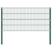 vidaXL Stängselpanel med stolpar järn 1,7x0,8 m grön