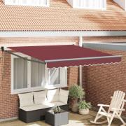 vidaXL Markis automatiskt infällbar vinröd 300x250 cm
