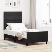 vidaXL sängram svart 90x200 cm sammet