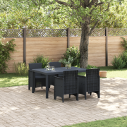 vidaXL 5-delat trädgårdsmatset Anthracite Poly Rattan