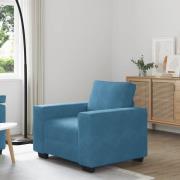 vidaXL Soffstol blå 60 cm sammet