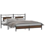 vidaXL Sängram utan madrass brun ek 183x213 cm konstruerat trä