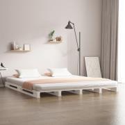 vidaXL Pallsäng vit 140x200 cm massiv furu