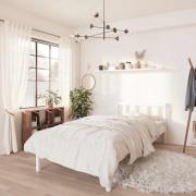 vidaXL Sängram vit massiv furu 90x200 cm