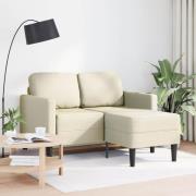 vidaXL 2-sitssoffa med schäslong L-formad cremefärgad 125 cm