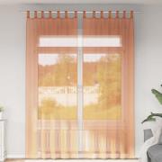 vidaXL Voile gardiner med stångfickor 2 st terrakotta