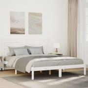 vidaXL Sängram utan madrass extra lång vit 140x220 cm massivt trä
