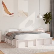 vidaXL Sängram med Lyftbart Förvaringsutrymme i vitt, 160 x 200 cm, ma...
