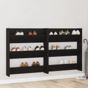 vidaXL Väggskoskåp 2 pcs Svart ek 60 x 18 x 60 cm Konstruerat trä