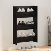 vidaXL Väggskoskåp med hylla Övrigt Svart ek 60 x 18 x 60 cm Konstruer...