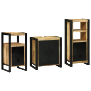vidaXL Badrumsmöbelset 3 pcs Brun 55 x 35 x 60 cm Massivt mangoträ