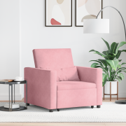 vidaXL 3-i-1 Enkel Sängsoffa Konvertibel Rosa Sammet
