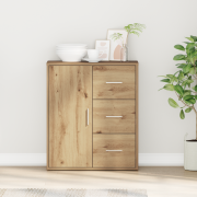 vidaXL Sideboard med låda med hylla artisan ek 60 x 31 x 70 cm Konstru...