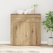 vidaXL Sideboard med låda med hylla artisan ek 79 x 38 x 80 cm Konstru...