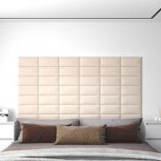 vidaXL Väggpaneler 12 st gräddvit 30x15 cm sammet 0,54 m²
