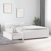 vidaXL Sängram med lådor vit 100x200 cm