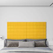 vidaXL Väggpaneler 12 st gul 90x15 cm sammet 1,62 m²
