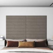 vidaXL Väggpaneler 12 st ljusgrå 90x15 cm sammet 1,62 m²