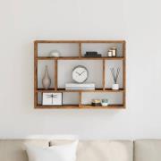 vidaXL Vägghylla åldrat trä 75x16x55 cm konstruerat trä