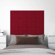 vidaXL Väggpaneler 12 st vinröd 30x30 cm sammet 1,08 m²