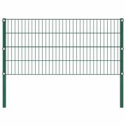 vidaXL Stängselpanel med stolpar järn 1,7x0,8 m grön