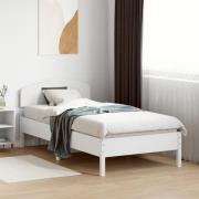 vidaXL Sängram utan madrass vit 75x190 cm massiv furu