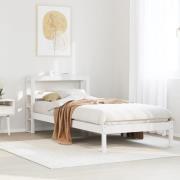 vidaXL Sängram utan madrass vit 90x190 cm massiv furu