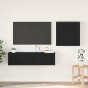 vidaXL TV-bänkset Väggmonterad 4 pcs Svart ek Konstruerat trä