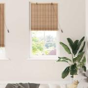 vidaXL Rullgardin med gardiner Natur 100 x 220 cm Bambu