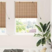 vidaXL Rullgardin med gardiner Natur 120 x 220 cm Bambu