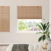 vidaXL Rullgardin med gardiner Natur 140 x 160 cm Bambu