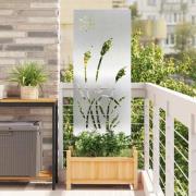 vidaXL Dekorativ Trädgårdspanel Silver 50 x 140 cm Rostfritt stål