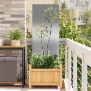 vidaXL Dekorativ Trädgårdspanel Silver 50 x 140 cm Rostfritt stål