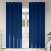vidaXL Gardiner med gardiner 2 pcs Mörkblå 260 x 140 cm Polyester