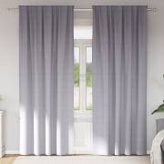 vidaXL Gardiner med gardiner 2 pcs Metallgrå 245 x 140 cm Polyester