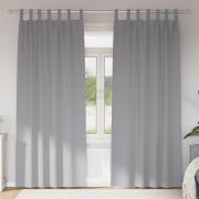 vidaXL Gardiner med gardiner 2 pcs Ljusgrå 245 x 140 cm Polyester