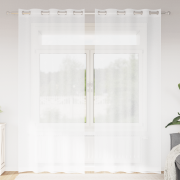 vidaXL Gardiner med gardiner 2 pcs Vit 140 x 260 cm Polyester