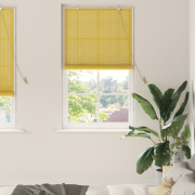 vidaXL Fönsterpersienner & Gardiner med gardiner Gul 80 x 220 cm Bambu