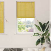 vidaXL Fönsterpersienner & Gardiner med gardiner Gul 90 x 160 cm Bambu