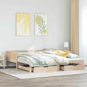vidaXL Dagbädd utdragbar med lådor utan madrass 90x190 cm